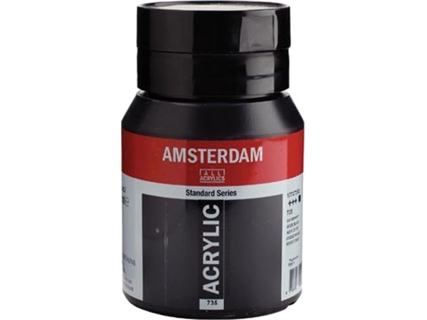 Een Amsterdam acrylverf, flesje van 500 ml, oxydezwart koop je bij Muys Kantoor & Kado