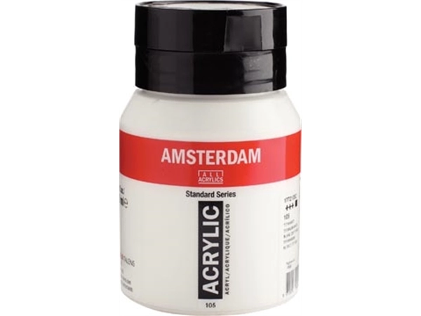 Een Amsterdam acrylverf, flesje van 500 ml, titaanwit koop je bij Muys Kantoor & Kado