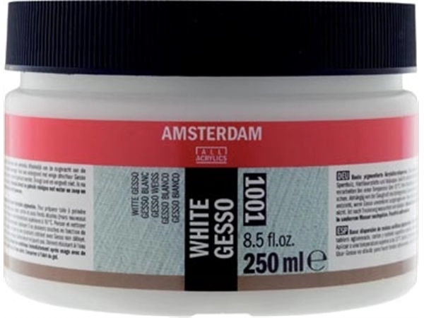 Een Amsterdam witte gesso, fles van 250 ml koop je bij Muys Kantoor & Kado