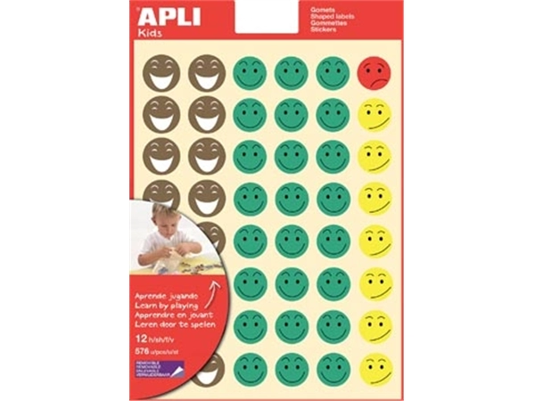 Een Apli Kids beloningsstickers Happy Smile, blister met 576 stickers koop je bij best4office