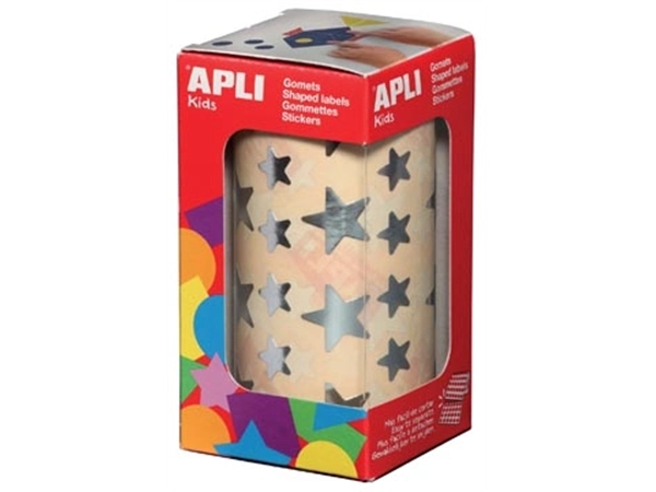 Een Apli Kids stickers op rol, ster, 2360 stuks, metallic zilver koop je bij best4office