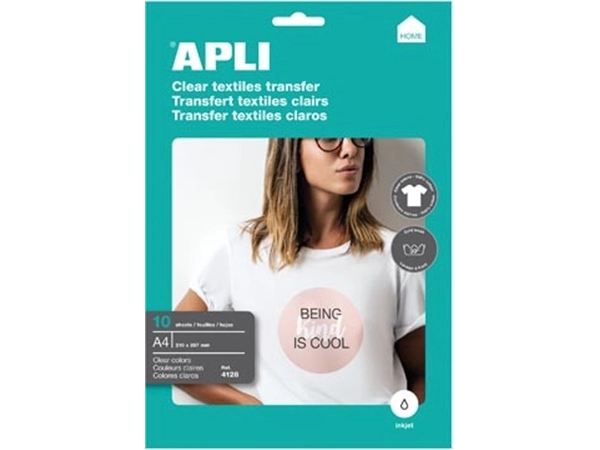 Een Apli T-shirt Transfer Paper voor licht of wit textiel, pak met 10 vellen koop je bij Muys Kantoor & Kado