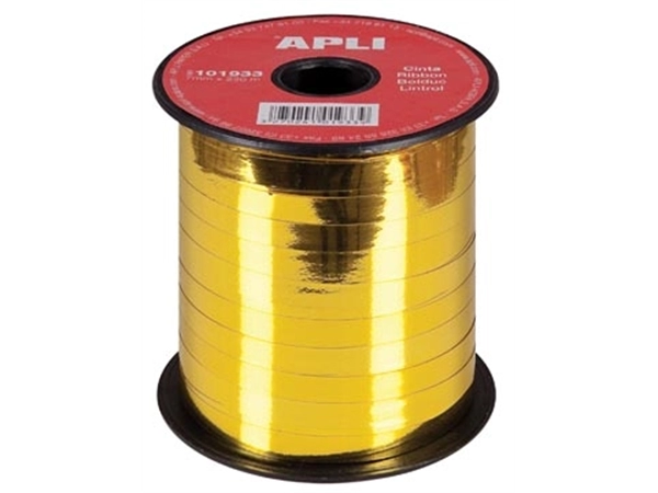 Een Apli sierlint 7 mm x 250 m, goud koop je bij best4office