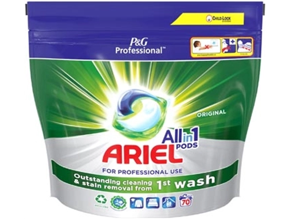 Een Ariel Professional wasmiddel All-in-1 Regular, pak van 70 capsules koop je bij Muys Kantoor & Kado