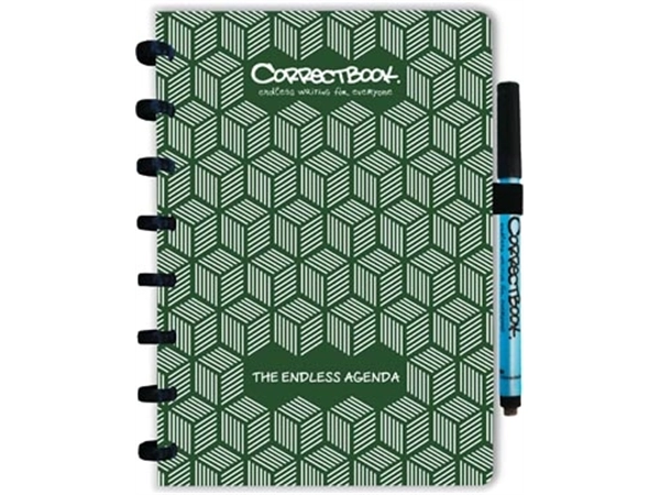 Een Correctbook Endless Agenda A5, uitwisbaar / herbruikbaar, Forest Green (donkergroen) koop je bij Muys Kantoor & Kado