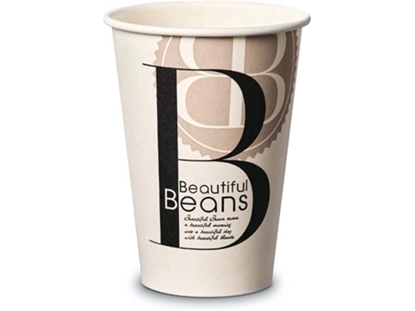 Een Beautiful Beans Kartonnen Beker, 180 cc, 100 stuks koop je bij Muys Kantoor & Kado