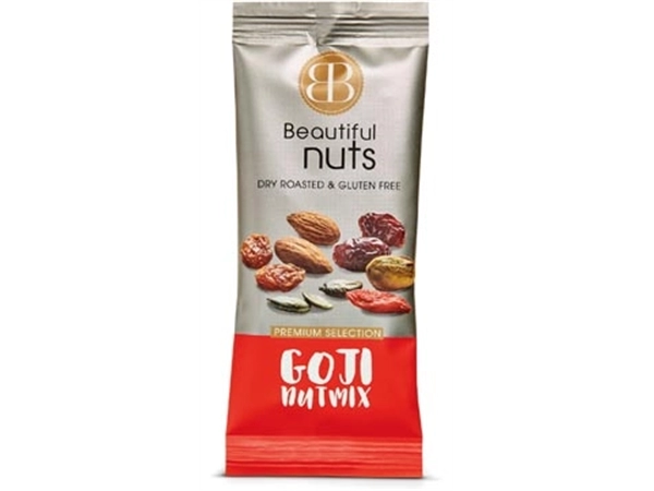 Een Beautiful Nuts noten, zakje van 50 g, Goji Mix koop je bij Muys Kantoor & Kado