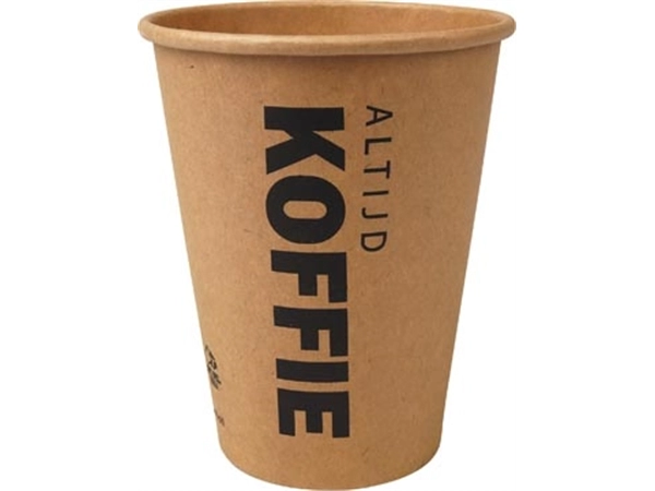 Een Beker uit karton (altijd koffie), 300 ml, diameter 90 mm, pak van 50 stuks koop je bij Muys Kantoor & Kado