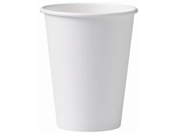 Een Beker uit karton, 250 ml, diameter 90 mm, wit, doos van 1000 stuks koop je bij Muys Kantoor & Kado