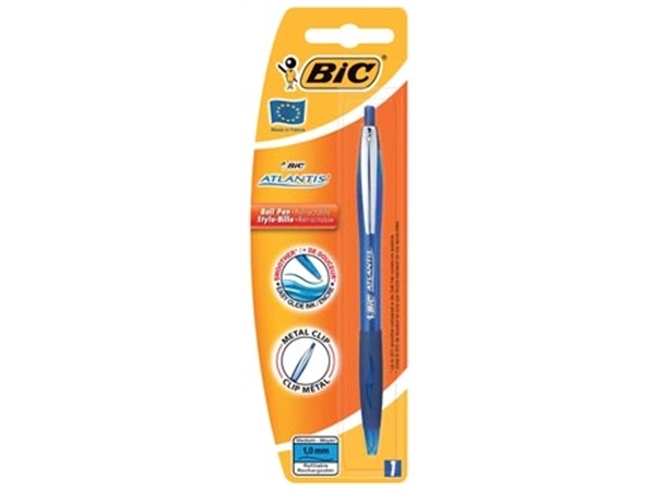 Een Bic balpen Atlantis Soft 1 mm, blauw, op blister koop je bij Muys Kantoor & Kado