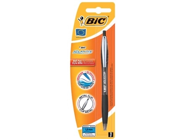 Een Bic balpen Atlantis Soft 1 mm, zwart, op blister koop je bij best4office