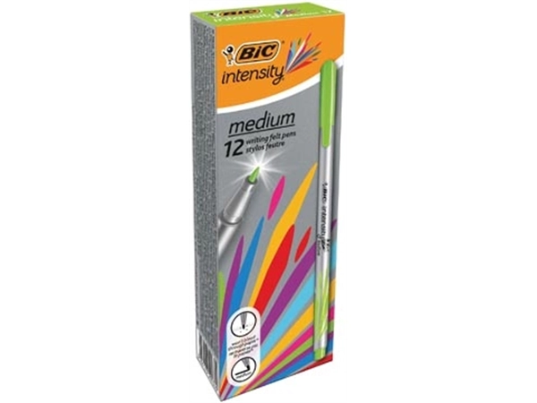 Een Bic fineliner Intensity, medium, lichtgroen koop je bij Muys Kantoor & Kado