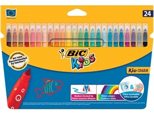 Een Bic viltstift Kid Couleur 24 stiften koop je bij Muys Kantoor & Kado