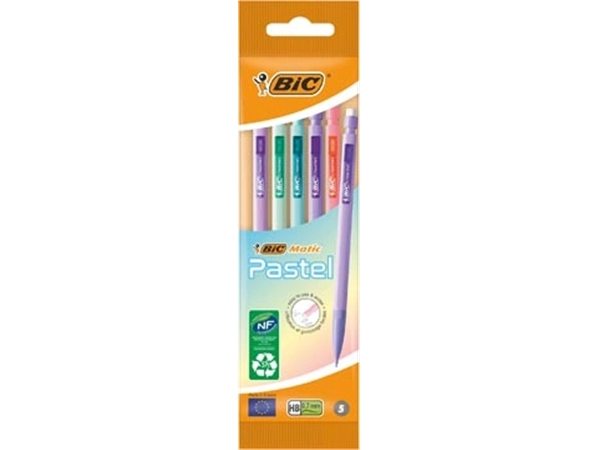 Een BicMatic vulpotlood Pastel, blister van 5 stuks koop je bij best4office