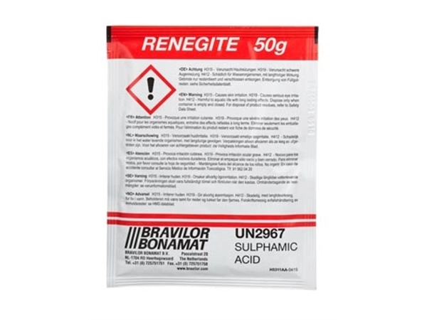 Een Bravilor Bonamat Renegite, ontkalker voor filterkoffiezetapparaten, doos van 4 x 15 zakjes van 50 g koop je bij Muys Kantoor & Kado