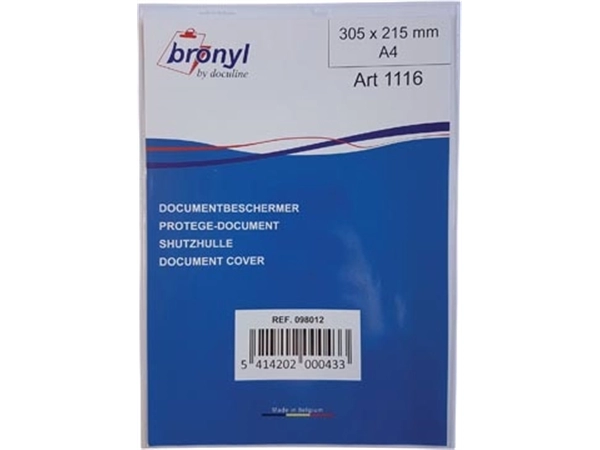 Een Bronyl U-mapje uit transparante PVC van 180 micron, ft A4 koop je bij best4office