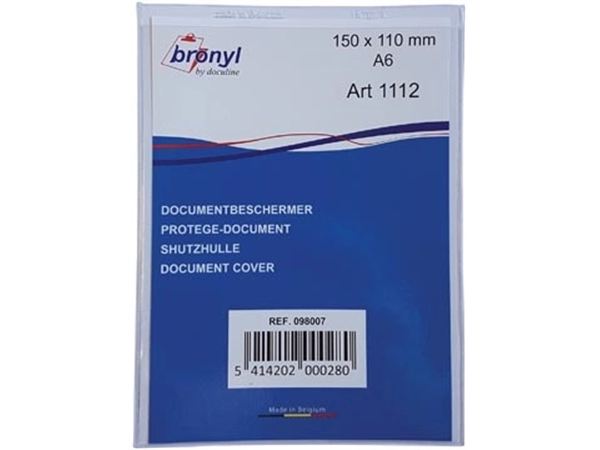 Een Bronyl U-mapje uit transparante PVC van 180 micron, ft A6 koop je bij Muys Kantoor & Kado