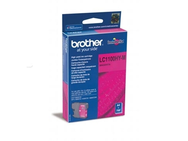 Een Brother inktcartridge, 750 pagina's, OEM LC-1100HYM, magenta koop je bij Muys Kantoor & Kado