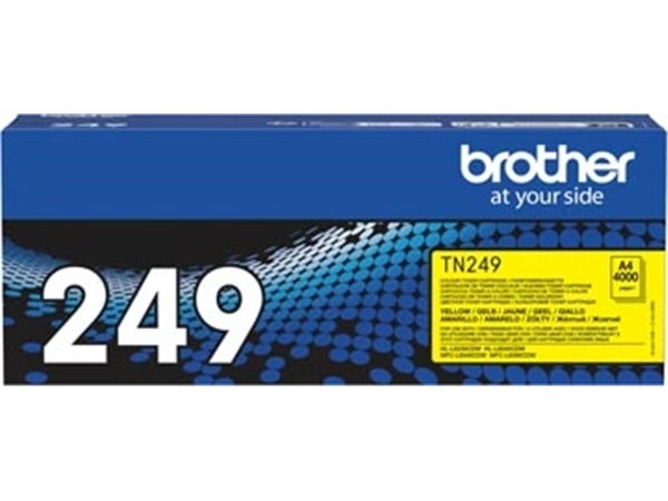 Een Brother toner, 4.000 pagina's, OEM TN-249Y, geel koop je bij Muys Kantoor & Kado