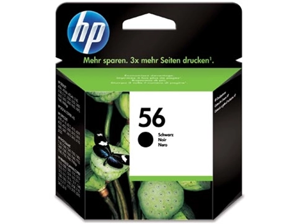 Een HP inktcartridge 56, 520 pagina's, OEM C6656AE, zwart koop je bij best4office