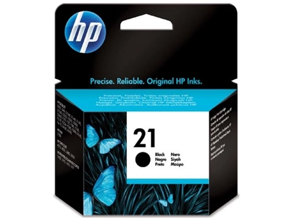 Een HP inktcartridge 21, 190 pagina's, OEM C9351AE, zwart koop je bij best4office