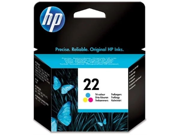 Een HP inktcartridge 22, 165 pagina's, OEM C9352AE, 3 kleuren koop je bij best4office