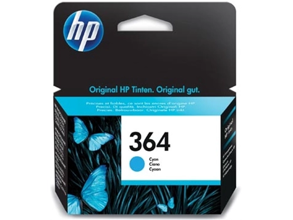 Een HP inktcartridge 364, 300 pagina's, OEM CB318EE, cyaan koop je bij best4office