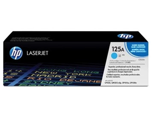 Een HP toner 125A, 1 400 pagina's, OEM CB541A, cyaan koop je bij Muys Kantoor & Kado