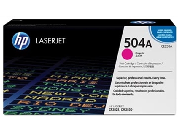 Een HP toner 504A, 7 000 pagina's, OEM CE253A, magenta koop je bij Muys Kantoor & Kado