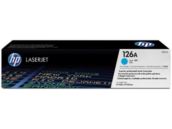 Een HP toner 126A, 1 000 pagina's, OEM CE311A, cyaan koop je bij Muys Kantoor & Kado