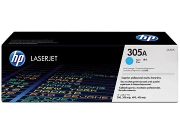 Een HP toner 305A, 2 600 pagina's, OEM CE411A, cyaan koop je bij best4office