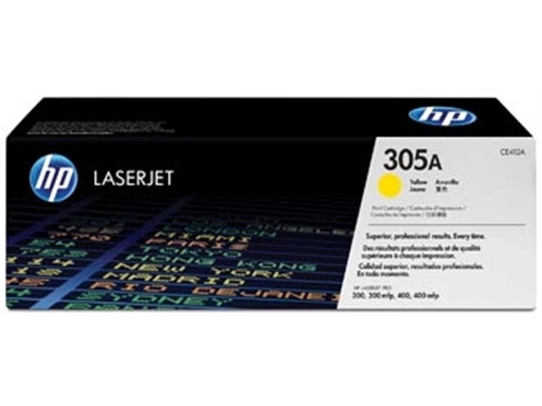 Een HP toner 305A, 2 600 pagina's, OEM CE412A, geel koop je bij best4office