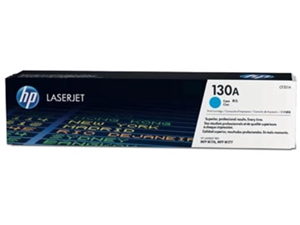 Een HP toner 130A, 1 000 pagina's, OEM CF351A, cyaan koop je bij Muys Kantoor & Kado