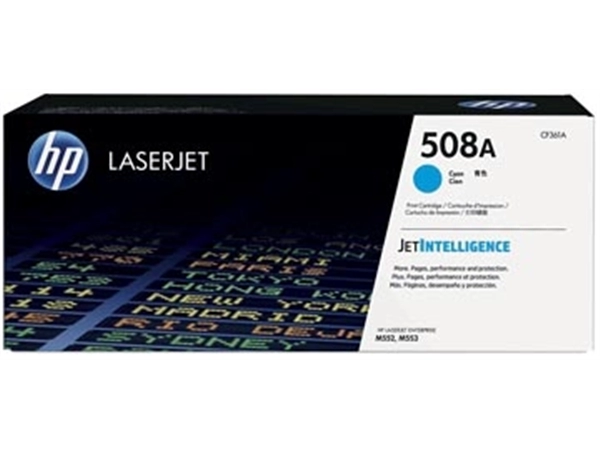 Een HP toner 508A, 5 000 pagina's, OEM CF361A, cyaan koop je bij Muys Kantoor & Kado