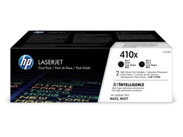 Een HP toner 410X, 6 500 pagina's, OEM CF410XD, zwart, pak van 2 stuks koop je bij best4office