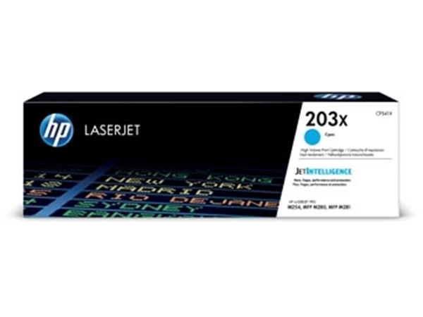 Een HP toner 203X, 2.500 pagina's, OEM CF541X, cyaan koop je bij best4office