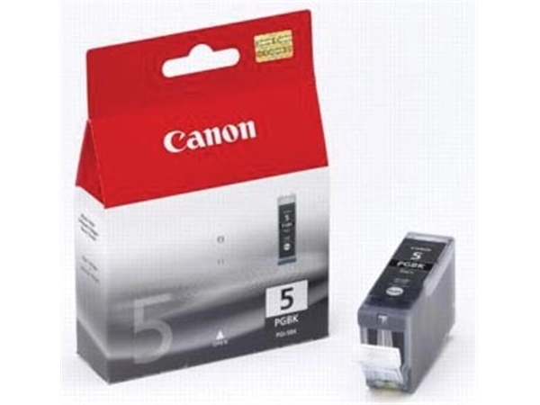 Een Canon inktcartridge PGI-5BK, 505 pagina's, OEM 0628B001, zwart koop je bij Muys Kantoor & Kado