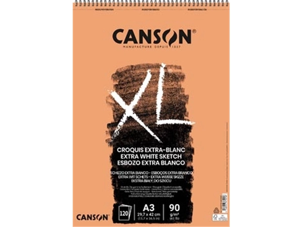 Een Canson schetsblok XL Extra White ft 29,7 x 42 cm (A3) koop je bij best4office