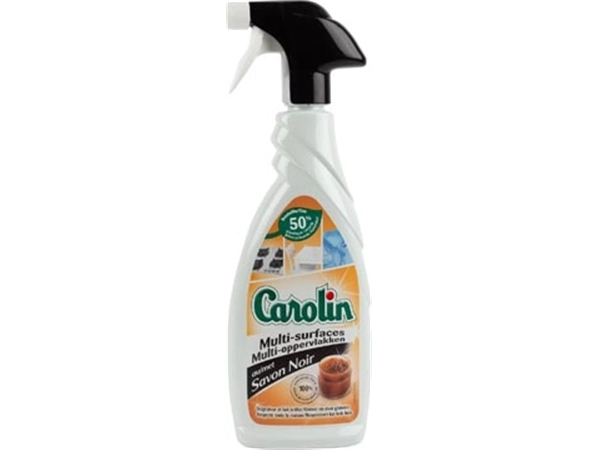 Een Carolin allesreiniger met zwarte zeep, spray van 650 ml koop je bij Muys Kantoor & Kado