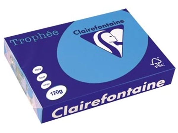 Een Clairefontaine Trophée Intens, gekleurd papier, A4, 120 g, 250 vel, koningsblauw koop je bij best4office