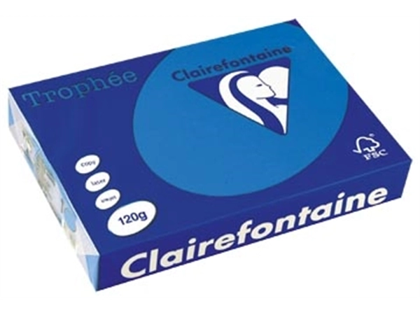 Een Clairefontaine Trophée Intens, gekleurd papier, A4, 120 g, 250 vel, turkoois koop je bij best4office