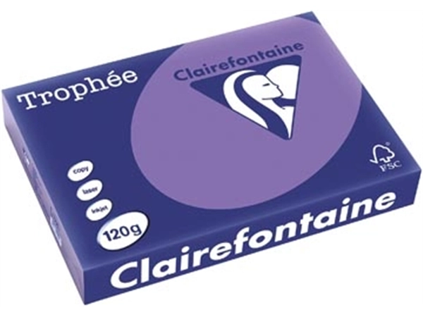 Een Clairefontaine Trophée Intens, gekleurd papier, A4, 120 g, 250 vel, violet koop je bij Muys Kantoor & Kado