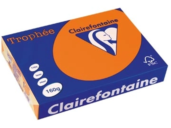 Een Clairefontaine Trophée Intens, gekleurd papier, A4, 160 g, 250 vel, feloranje koop je bij best4office