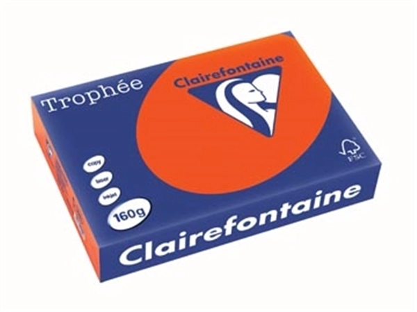 Een Clairefontaine Trophée Intens, gekleurd papier, A4, 160 g, 250 vel, kardinaalrood koop je bij Muys Kantoor & Kado