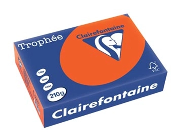 Een Clairefontaine Trophée Intens, gekleurd papier, A4, 210 g, 250 vel, kardinaalrood koop je bij best4office