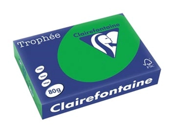 Een Clairefontaine Trophée Intens, gekleurd papier, A4, 80 g, 500 vel, biljartgroen koop je bij best4office