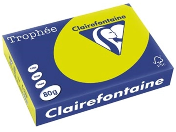 Een Clairefontaine Trophée Intens, gekleurd papier, A4, 80 g, 500 vel, fluo groen koop je bij best4office