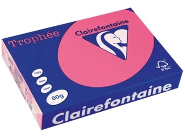 Een Clairefontaine Trophée Intens, gekleurd papier, A4, 80 g, 500 vel, fuchsia koop je bij Muys Kantoor & Kado