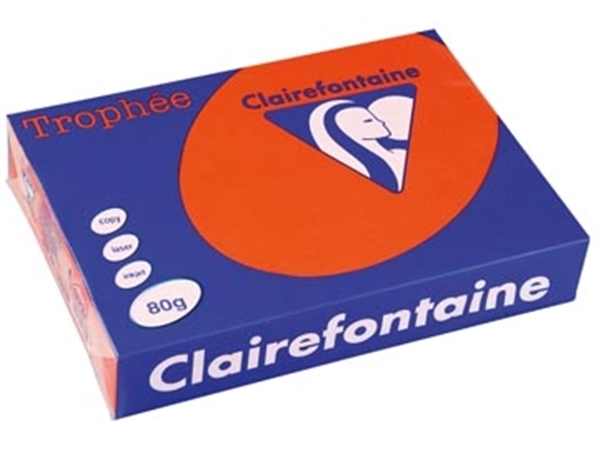 Een Clairefontaine Trophée Intens, gekleurd papier, A4, 80 g, 500 vel, kardinaal rood koop je bij best4office