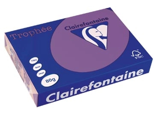 Een Clairefontaine Trophée Intens, gekleurd papier, A4, 80 g, 500 vel, violet koop je bij Muys Kantoor & Kado